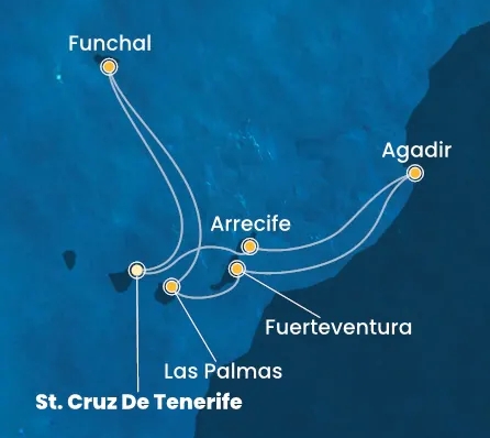 Kanári-szigetek Marokkó érintésével csoportos hajóút