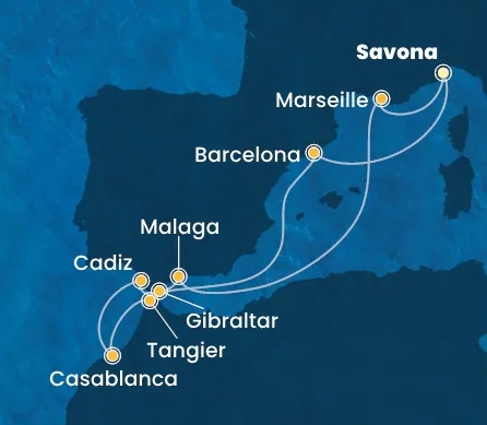 Az Ibériai-félsziget és Marokkó felfedezése csoportos hajóút