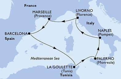 Nyugat-Mediterrán történelem csoportos hajóút